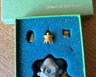 Vilmain Pewter Frog Prince Figurine with Crown and Accessories