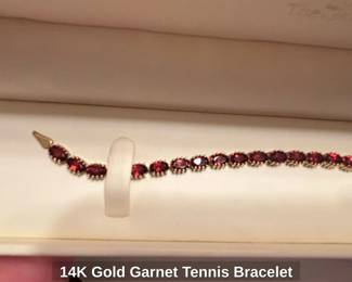 K Gold Garnet Tennis Bracelet second image