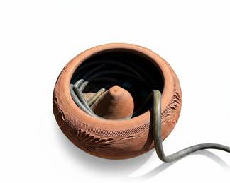 Terracotta Hose Pot with Embossed Floral and Leaf Design