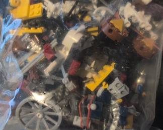 Assorted LEGO Building Blocks with Medieval or Fantasy Vehicles and Minifigures