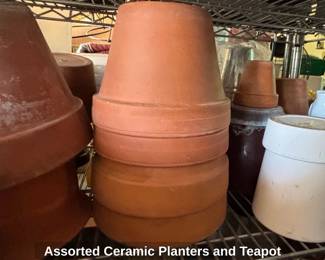 Assorted Ceramic Planters and Teapot fourth image