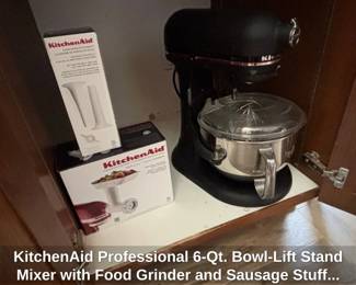 KitchenAid Professional Qt. BowlLift Stand Mixer with Food Grinder and Sausage Stuffer Attachments fourth image