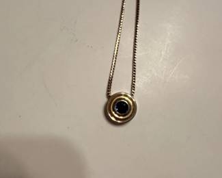 k Gold Sapphire Pendant Necklace second image