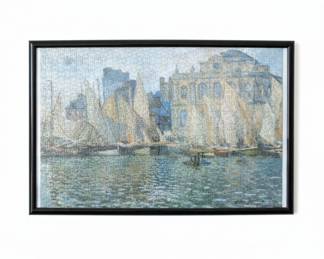 Vintage Paul Signac The Port of SaintTropez Jigsaw Puzzle in Frame