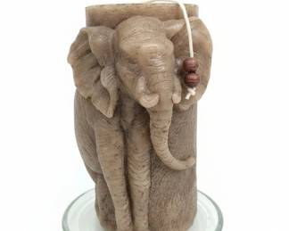 Elephant Carved Pillar Candle