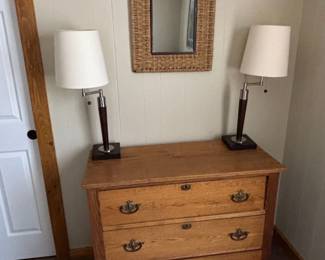 Antique Oak ThreeDrawer Chest with Eastlake Hardware
