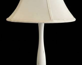 White Ceramic Table Lamp with Bell Shade