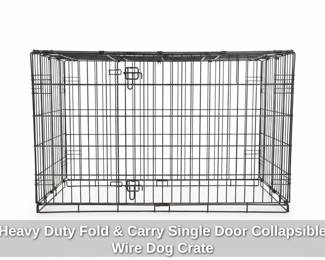 Heavy Duty Fold Carry Single Door Collapsible Wire Dog Crate
