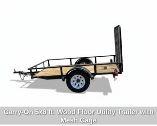 CarryOn x ft. Wood Floor Utility Trailer with Mesh Cage second image