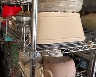 Chrome Rack Full of Planters and Pots second image