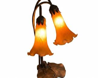 Tiffany Style Double Lily Table Lamp second image