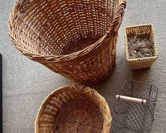 Wicker and Wire Baskets Set