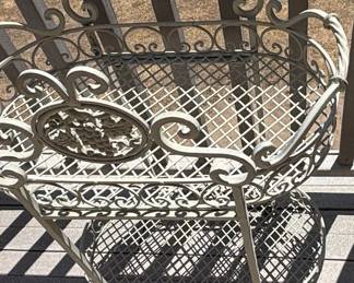 Vintage Ornate Wrought Iron Grapevine Plant Stand