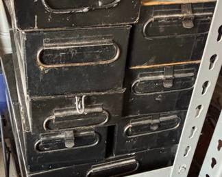 Vintage Industrial Metal Storage Bins