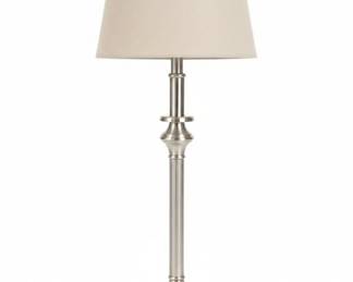 Brushed Nickel Table Lamp with Linen Shade