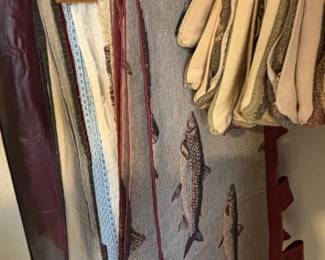 Woven Textile Wall Hangings or Table Runners with Fish Motif second image