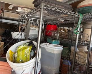 Gardening Supplies and Metal Storage Shelving Unit second image