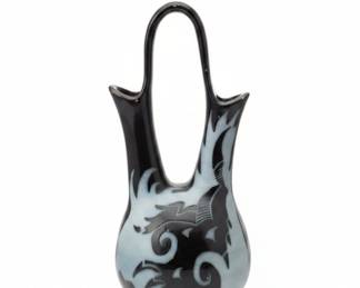 Art Deco Style Black and White Wedding Vase