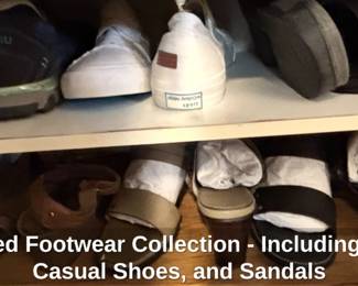 Assorted Footwear Collection Including Boots, Casual Shoes, and Sandals