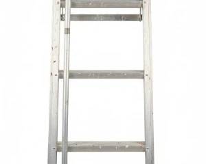 Aluminum Extension Ladder and Wooden Step Ladder
