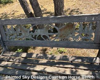 Painted Sky Designs Cast Iron Horse Bench second image