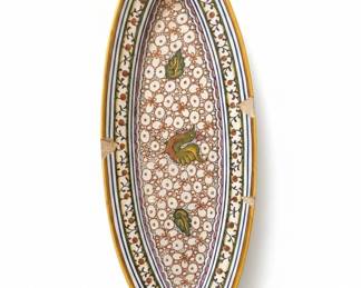 HandPainted Portuguese Ceramic Serving Platter with Rooster Motif