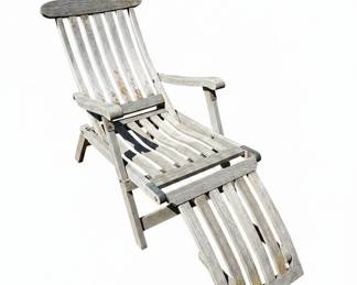 Teak Steamer Deck Chair with Ottoman