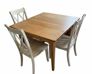 Drop Leaf Dining Table and XBack Chairs Set