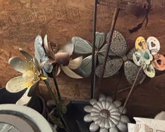 Metal Kinetic Wind Spinners and Flower Stakes