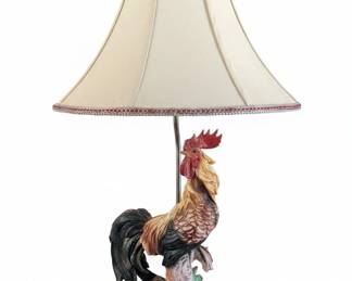 Vintage Italian Ceramic Rooster Lamp