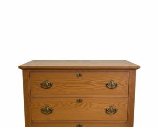 Antique Oak ThreeDrawer Chest with Eastlake Hardware second image