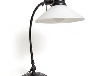 Pottery Barn Architects Metal Adjustable Desk Lamp W or Glass Dark Bronze