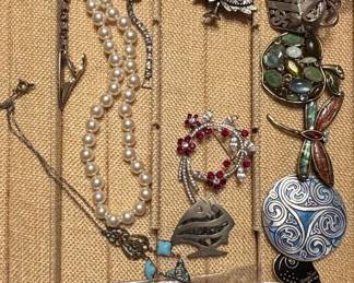 Costume Jewelry Lot with Themed Brooches