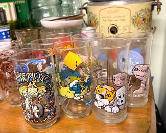 Vintage Muppets and E.T. Glassware