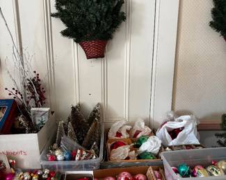 Vintage Mercury Glass Ornaments Bottle Brush Trees