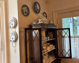 Set of Heumann England John Maddock and Co Flow Blue 1896 Dishes