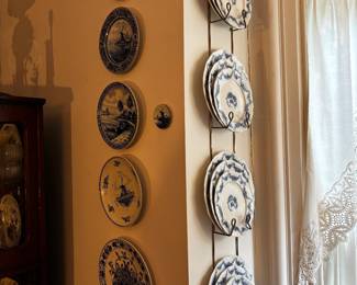 Set of Heumann England John Maddock and Co Flow Blue 1896 Dishes