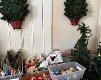 Vintage Mercury Glass Ornaments Bottle Brush Trees