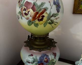 Gone with the Wind Lamp! Pansies!