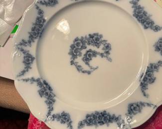 Set of Heumann England John Maddock and Co Flow Blue 1896 Dishes