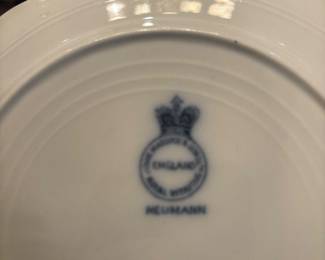 Set of Heumann England John Maddock and Co Flow Blue 1896 Dishes