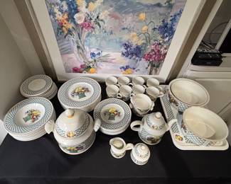 Villeroy and Boch "Basket" Service for 10 Plus Serving Pieces!