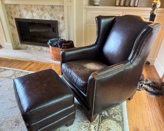 King Hickory Athens Chair with Ottoman (2)