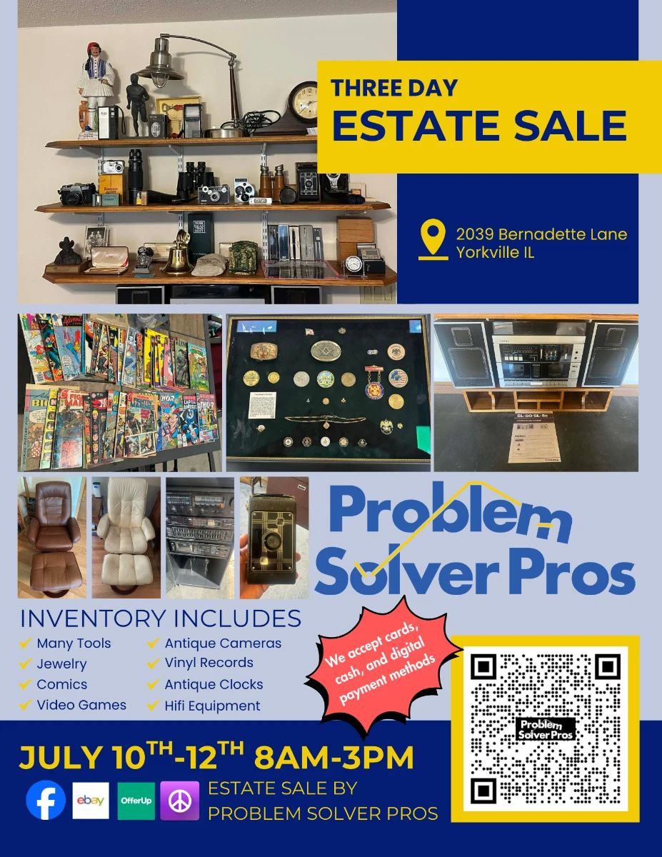White and Yellow Modern House For Sale Poster Real Estate Flyer