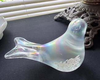 Silvestri Iridescent Glass Bird Figurine