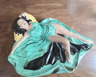 Vintage Holland Mold Ceramic PinUp Girl Ashtray or Wall Decor