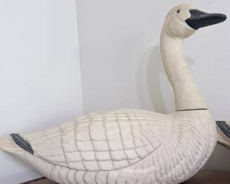 Carved Wooden Tundra Swan Decoy