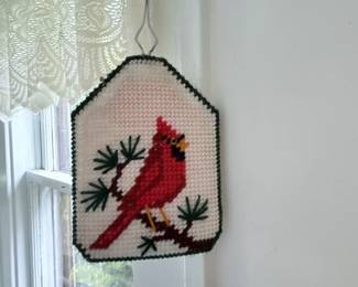 Plastic Canvas Cardinal Ornament