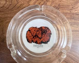 Pekingese Glass Ashtray by Larklain Products Ltd. 