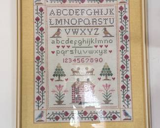 Framed Alphabet Sampler CrossStitch